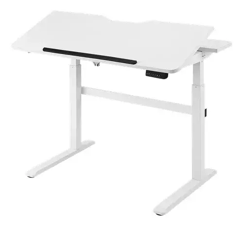 DELTACO Office Premium sidde/stå-skrivebord, stålramme produktbilde