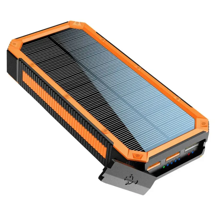 Lippa 20.000 mAh solcelle powerbank 1 x USB-C PD og 3 x USB-A output produktbilde
